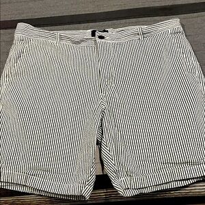 Ben Sherman Navy and White Striped Shorts